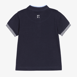 Mayoral-Boys Blue Cotton Polo Shirt | Childrensalon Outlet