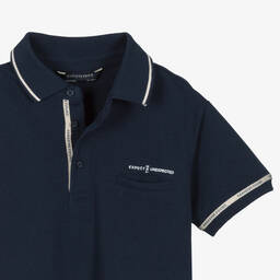 Mayoral Nukutavake-Boys Blue Cotton Polo Shirt | Childrensalon Outlet