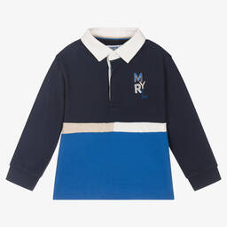 مايورال-توب رغبي أطفال ولادي قطن جيرسي لون كحلي وأزرق | Childrensalon Outlet