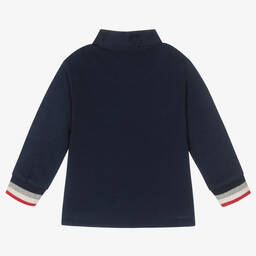 Mayoral-Синяя хлопковая рубашка в стиле регби для мальчиков | Childrensalon Outlet