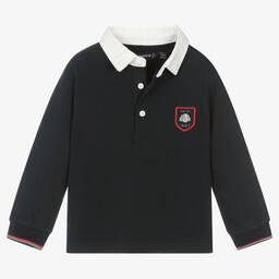 Mayoral-Boys Blue Cotton Rugby Shirt | Childrensalon Outlet