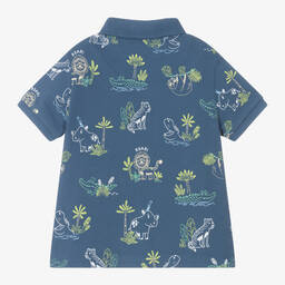 Mayoral-Boys Blue Cotton Safari Polo Shirt | Childrensalon Outlet