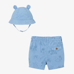 Mayoral-Boys Blue Cotton Safari Print Shorts | Childrensalon Outlet