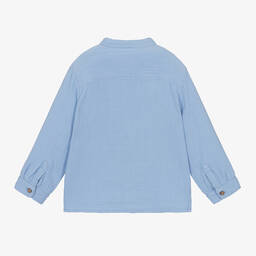 Mayoral-Boys Blue Cotton Shirt | Childrensalon Outlet