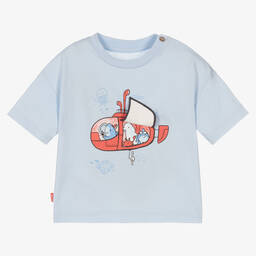 Mayoral-Голубая хлопковая футболка с подводной лодкой | Childrensalon Outlet