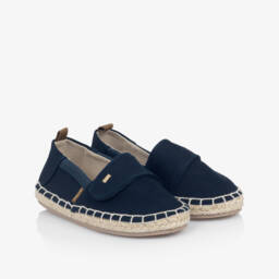 Mayoral-Boys Blue Cotton Velcro Espadrilles | Childrensalon Outlet