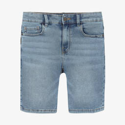 Mayoral-Голубые джинсовые шорты-бермуды | Childrensalon Outlet