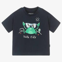 Mayoral-Boys Blue & Green Cotton Crab T-Shirt | Childrensalon Outlet