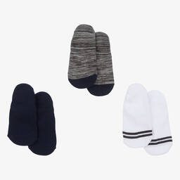 Mayoral-Boys Blue & Grey Cotton Socks (3 Pack) | Childrensalon Outlet