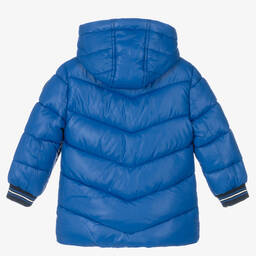 Mayoral-Boys Blue Hooded Puffer Coat | Childrensalon Outlet