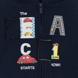 Mayoral-Boys Blue Hooded Zip-Up Top | Childrensalon Outlet