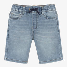 Mayoral Nukutavake-Boys Blue Jersey Denim Shorts | Childrensalon Outlet