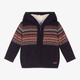 Mayoral-Boys Blue Knitted Zip-Up Top | Childrensalon Outlet
