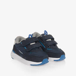 Mayoral-Boys Blue Leather & Textile Trainer | Childrensalon Outlet