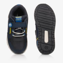 Mayoral-Boys Blue Leather Trainers | Childrensalon Outlet