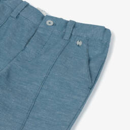Mayoral-Boys Blue Linen-Blend Woven Shorts | Childrensalon Outlet