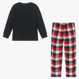 Mayoral-بيجاما قطن جيرسي وتويل لون كحلي وأحمر للأولاد | Childrensalon Outlet