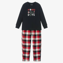 Mayoral-بيجاما قطن جيرسي وتويل لون كحلي وأحمر للأولاد | Childrensalon Outlet