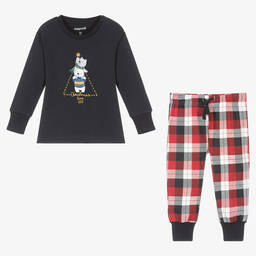 Mayoral-Boys Blue & Red Festive Tartan Pyjamas  | Childrensalon Outlet