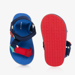 Mayoral-Boys Blue & Red Web Strap Sandals | Childrensalon Outlet