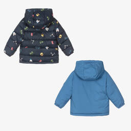 Mayoral-Синяя двусторонняя куртка с капюшоном | Childrensalon Outlet