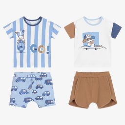 Mayoral Newborn-Boys Blue Shorts Set (4 Piece) | Childrensalon Outlet