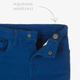 Mayoral-Boys Blue Stretchy Twill Trousers | Childrensalon Outlet