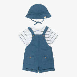 Mayoral-طقم قطني مخطط أزرق للأولاد | Childrensalon Outlet