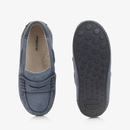 مايورال-حذاء موكاسين جلد شامواه لون أزرق رمادي | Childrensalon Outlet