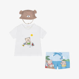 Mayoral Newborn-Boys Blue Teddy Beachwear Set | Childrensalon Outlet