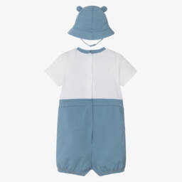 Mayoral Newborn-طقم رومبر أزرق للأولاد مع دمية دب | Childrensalon Outlet