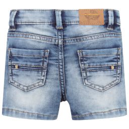 Mayoral-شورت أطفال ولادي قطن دنيم مغسول لون أزرق | Childrensalon Outlet