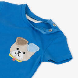 Mayoral Newborn-Boys Blue & White Puppy Outfit | Childrensalon Outlet