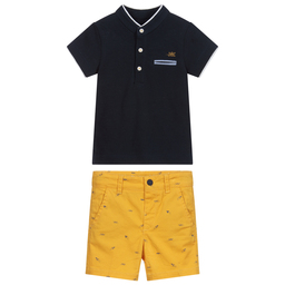 Mayoral-Синий топ и желтые шорты для мальчиков | Childrensalon Outlet