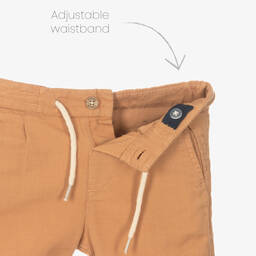 Mayoral-Boys Brown Cotton & Linen Shorts | Childrensalon Outlet