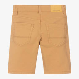Mayoral-Boys Camel Beige Cotton Twill Shorts | Childrensalon Outlet