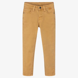 Mayoral-Boys Camel Brown Skinny Denim Jeans | Childrensalon Outlet