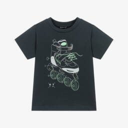 Mayoral-Футболка для мальчиков с роликовыми коньками угольного цвета | Childrensalon Outlet