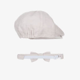 Mayoral Newborn-Boys' Classic Beige Cap & Bow | Childrensalon Outlet