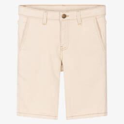 Mayoral Nukutavake-Boys Classic Beige Stretch Denim Bermudas | Childrensalon Outlet
