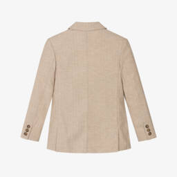 Mayoral Nukutavake-Boys Classic Beige Tailored Jacket | Childrensalon Outlet
