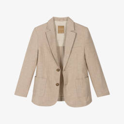 Mayoral Nukutavake-Boys Classic Beige Tailored Jacket | Childrensalon Outlet