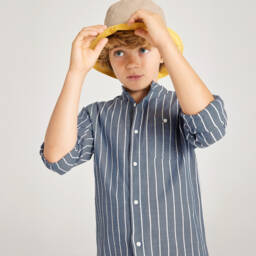 Mayoral Нукутаваке-Классический синий полосатый хлопковый топ для мальчиков | Childrensalon Outlet