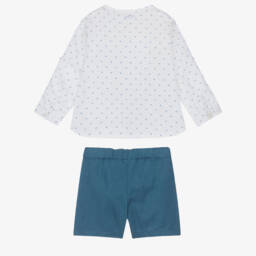 Mayoral-Классический синий и белый льняной комплект для мальчиков | Childrensalon Outlet