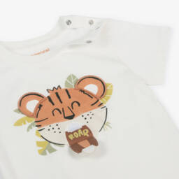 Mayoral-Классическая кремовая футболка с тигром для мальчиков | Childrensalon Outlet