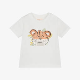 Mayoral-Классическая кремовая футболка с тигром для мальчиков | Childrensalon Outlet