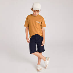 Mayoral Nukutavake-Boys Classic Navy Linen Blend Shorts | Childrensalon Outlet