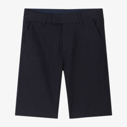 Mayoral Nukutavake-Boys Classic Navy Linen Blend Shorts | Childrensalon Outlet