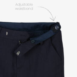 Mayoral Nukutavake-Boys Classic Navy Linen Blend Shorts | Childrensalon Outlet