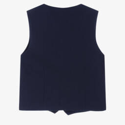 Mayoral Nukutavake-Boys Classic Navy Linen Vest | Childrensalon Outlet